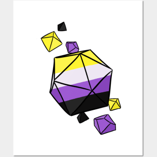 Nonbinary Pride Flag Dice Posters and Art